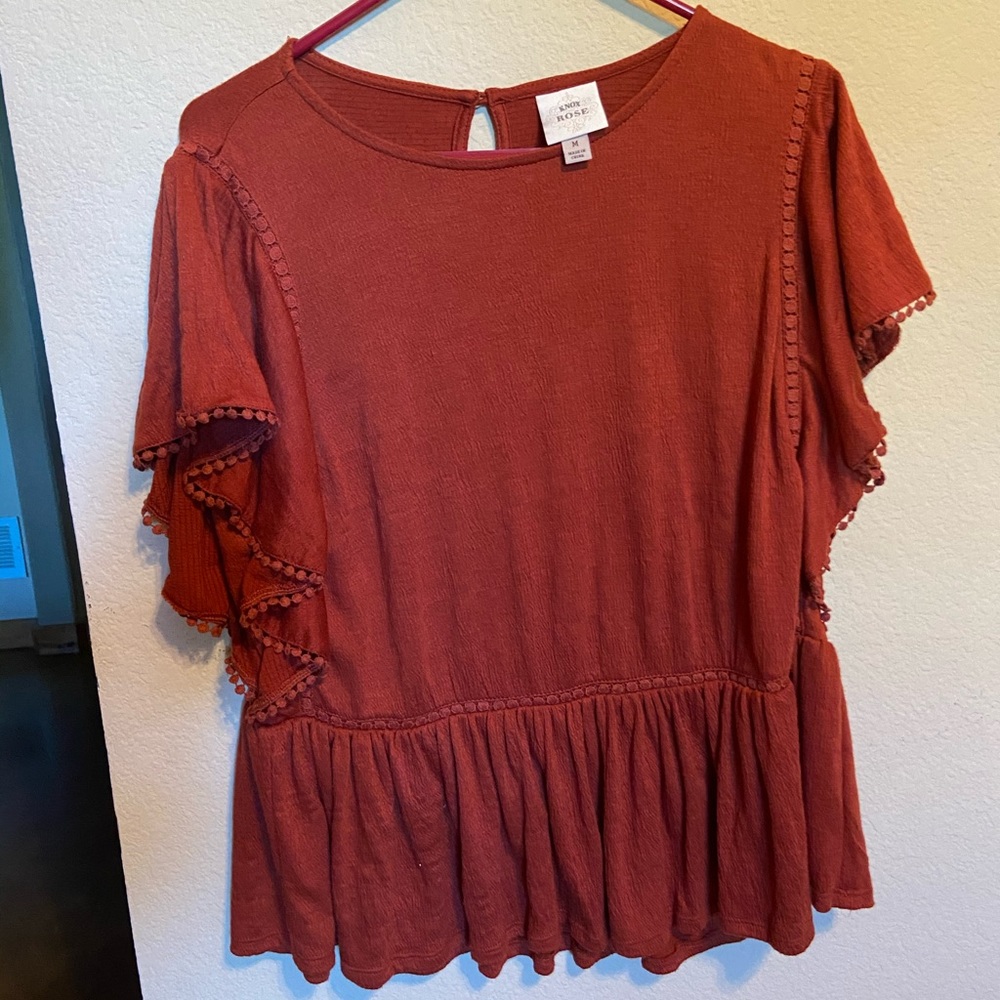 burnt orange shirt
